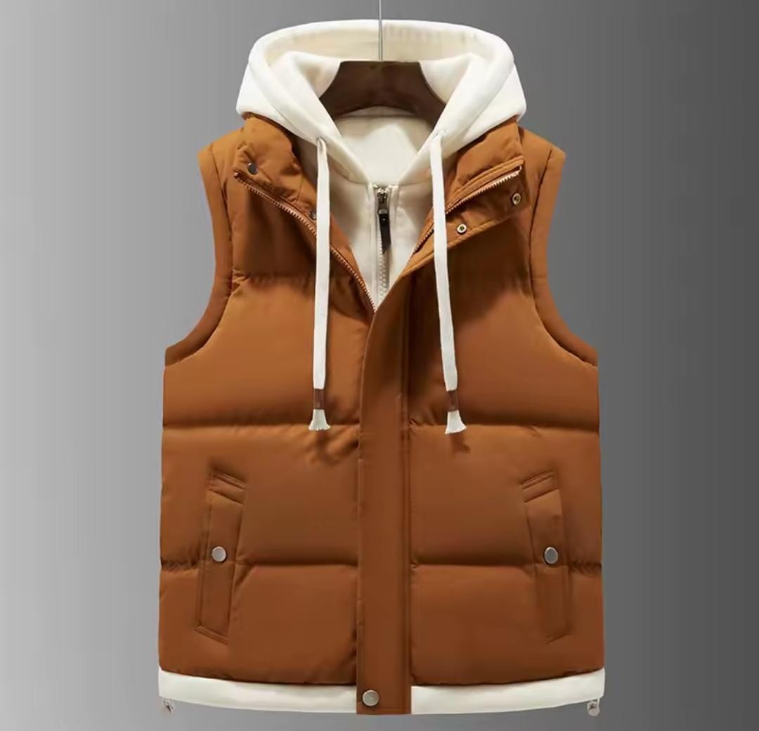 Unisex Fashion Sleeveless Hooded Jacket 28399 Unisex Fashion Sleeveless Hooded Jacket 28399