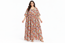 Free Size Women’s Multicolour Patchwork Print Maxi Dress SDR4001