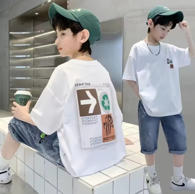 Boys Short Sleeve Tshirt +Denim Trouser 10-11 Y 1717257 - TUZZUT Qatar Online Shopping