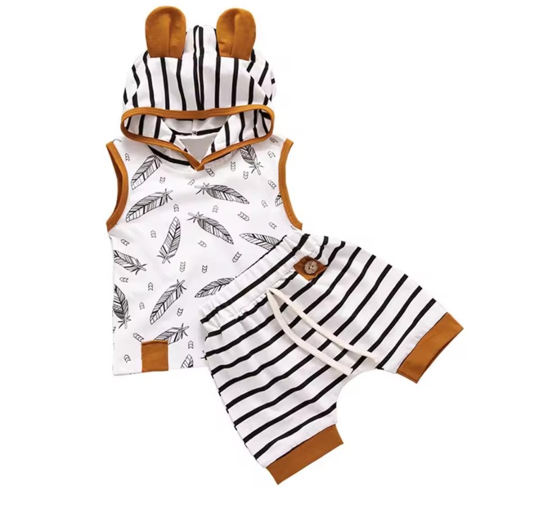Newborn Baby Hooded T Shirt Tops Striped Shorts Pants 1645751 Newborn Baby Hooded T Shirt Tops Striped Shorts Pants 1645751