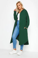 Curve Button Through Hooded Maxi Jacket 55943 - TUZZUT Qatar Online Shopping