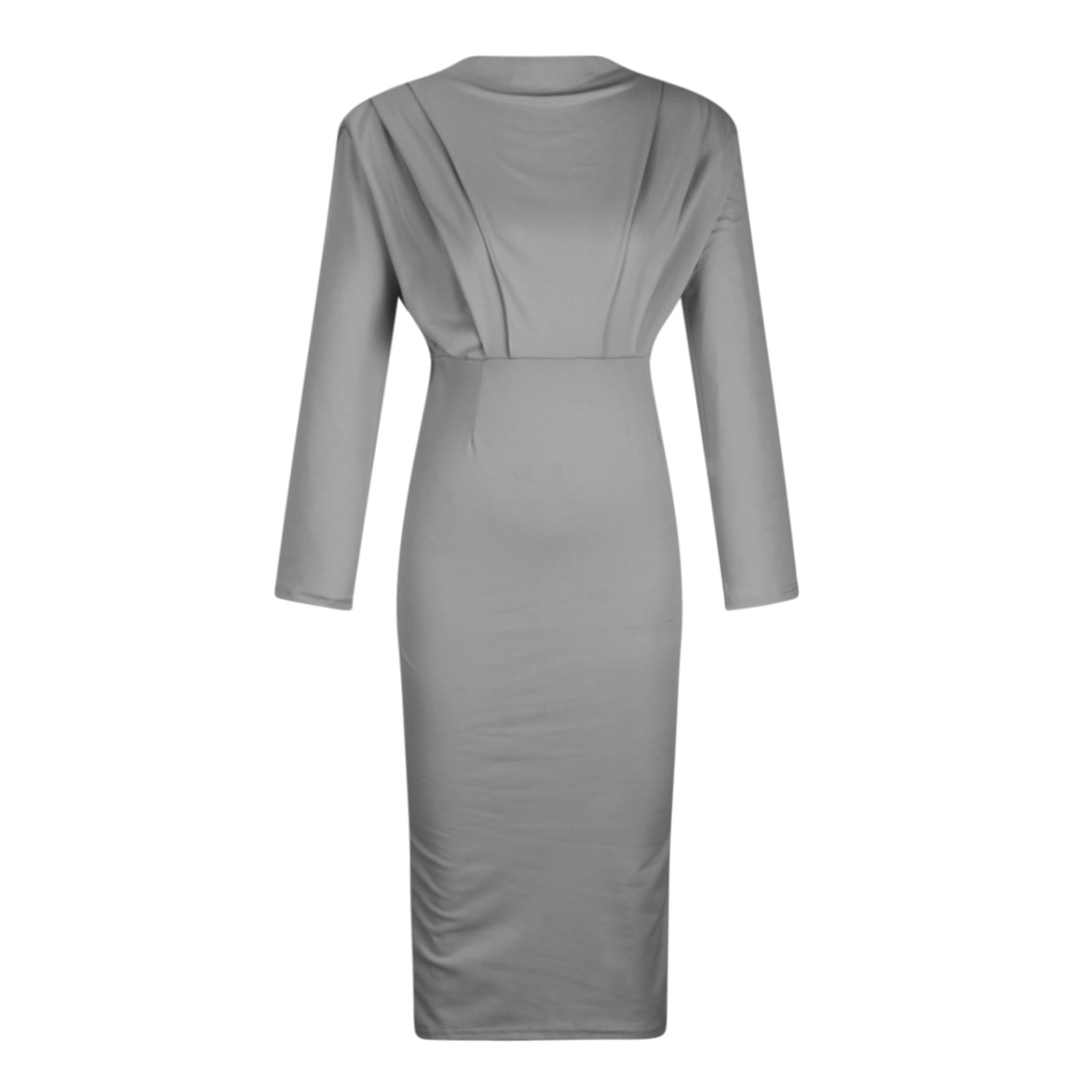 New style dress, feminine waist, solid color long skirt, long sleeves, round neckline L 126516 New style dress, feminine waist, solid color long skirt, long sleeves, round neckline L 126516