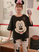 Disney Cute Mickey Mouse Pajamas Ladies Sleepwear Summer Short Sleeve Top & Shorts Casual Women Homewear Pajama Set M S4860579 - Tuzzut.com Qatar Online Shopping