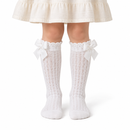 Girls’ White Pointelle Bow Socks SDR4095– Small