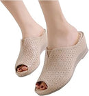 Slipper for Women Fashion Fish Mouth Open Toe Hollow Slip-on Platform Slippers Casual Outdoor Ladies Shoes   B730485 - TUZZUT Qatar Online Shopping