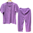 Women Trendy Round Neck Summur Crop Co-ord Set - TUZZUT Qatar Online Shopping