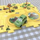 Electric Car Dinosaur Scene Children Fun Puzzle Electric Assembly Rail - TUZZUT Qatar Online Shopping