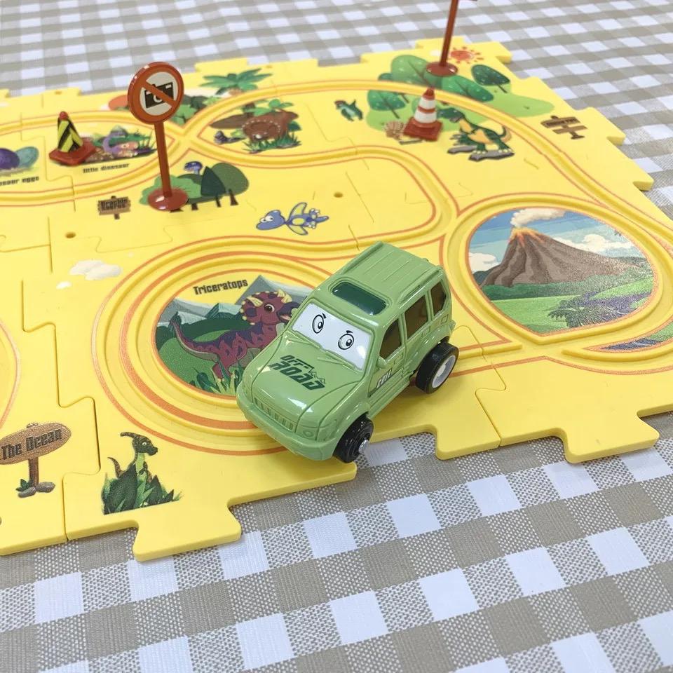 Electric Car Dinosaur Scene Children Fun Puzzle Electric Assembly Rail Electric Car Dinosaur Scene Children Fun Puzzle Electric Assembly Rail