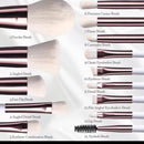 Rechargeable LED Light Mirror with 14 pieces Travel Makeup Brush Set - TUZZUT Qatar Online Shopping