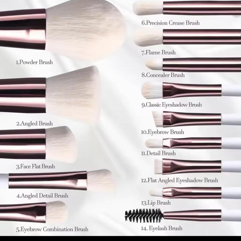 Rechargeable LED Light Mirror with 14 pieces Travel Makeup Brush Set - TUZZUT Qatar Online Shopping