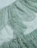 Women's Fordeal - Elegant Green V-Neck Lace Panel Dress    S5146241 - TUZZUT Qatar Online Shopping