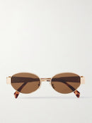 Sunglasses Triomphe Metal With Gold Frames Brown Lenses S2022 - TUZZUT Qatar Online Shopping