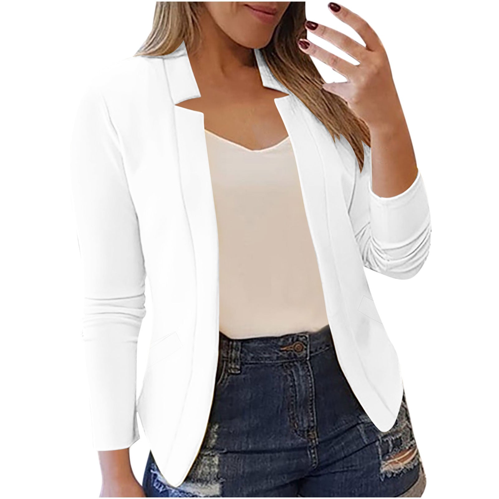 Women's Plain Polyster Blazer 621079 L Women's Plain Polyster Blazer 621079 L