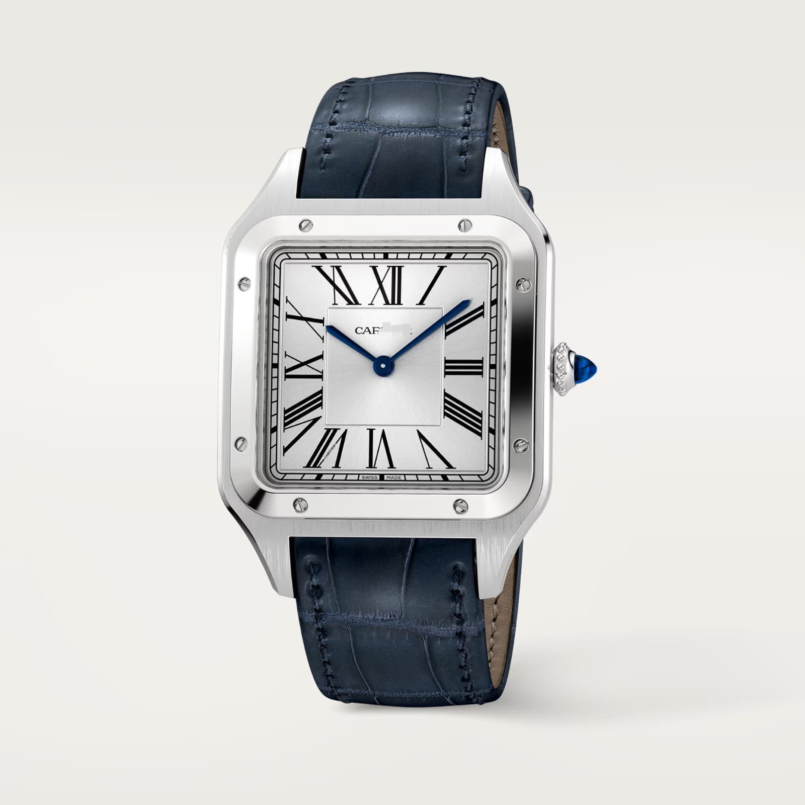 Luxury Silver Satin-finish Dial Leather Watch W1008 Luxury Silver Satin-finish Dial Leather Watch W1008