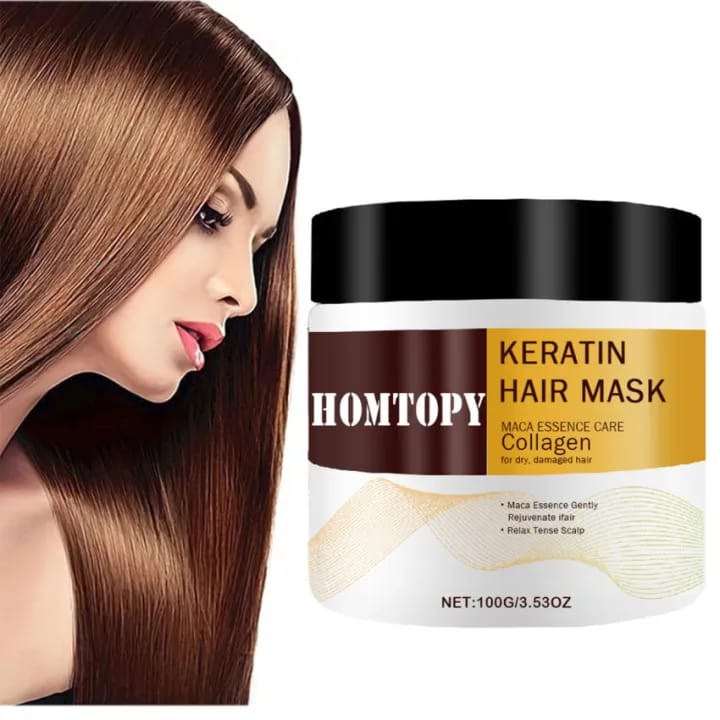 HOMTOPY Collagen Keratin Hair Mask Deep Moisturizing Repair Damaged Hair Anti-drying Split Knot Anti-hair Loss - 100g HOMTOPY Collagen Keratin Hair Mask Deep Moisturizing Repair Damaged Hair Anti-drying Split Knot Anti-hair Loss - 100g