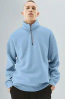 CREATION Fleece Half Zip High Neck Loose Fit Sweatshirt for Men's   138604 - TUZZUT Qatar Online Shopping