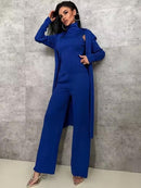 Women's Three Piece Cardigan Set Blue 98498 - TUZZUT Qatar Online Shopping