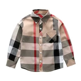Children's Plaid Cotton Long-Sleeved Shirt and Bottom Set Casual Boys' Clothing Set X3028913 Children's Plaid Cotton Long-Sleeved Shirt and Bottom Set Casual Boys' Clothing Set X3028913