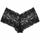 Women’s Black Floral Lace Boyshort Briefs 479021 - L