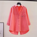 Women's Long Sleeve Solid Color Shirts & Blouses