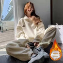 Women's Fleece-Lined Thickened Tracksuit  471525 - TUZZUT Qatar Online Shopping