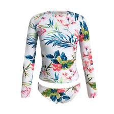 WREESH Women's Small Fresh Conservative Long Sleeves Split Swimsuit Bikini 214513 WREESH Women's Small Fresh Conservative Long Sleeves Split Swimsuit Bikini 214513