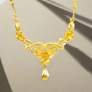 Yellow Plated Flower Pendant for Women Luxury Tulip Rose Flower One Necklace Model-01 - TUZZUT Qatar Online Shopping