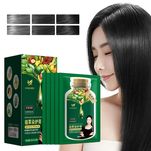 Hair Dye Cream Plant-based Plant Hair Color Shampoo Styling Products Tools (30ml x 10 bags) - TUZZUT Qatar Online Shopping