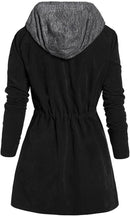 Women's double Row Zipper Fake Two Coat With Hood   J46273 - TUZZUT Qatar Online Shopping