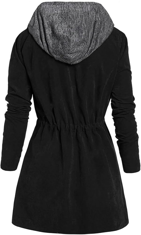 Women's double Row Zipper Fake Two Coat With Hood J46273 Women's double Row Zipper Fake Two Coat With Hood J46273