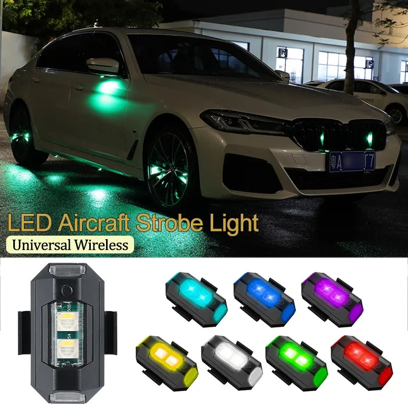 2 Pcs Set Multicolor LED Aircraft Light Strobe Light For Helmets Airplane Drone Light, IP54, Rechargeable 2 Pcs Set Multicolor LED Aircraft Light Strobe Light For Helmets Airplane Drone Light, IP54, Rechargeable