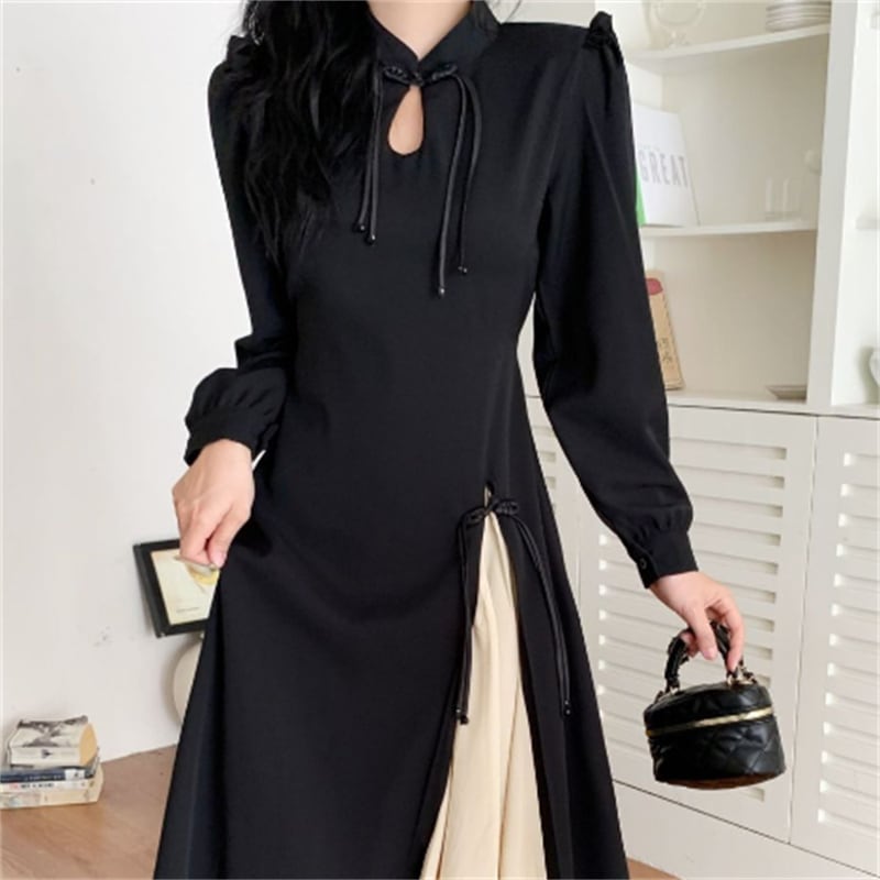 Women's Long Sleeve Tea Dresses M 466538