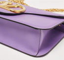 Luxury Purple Leather Loco Flap Shoulder Bag V2121 - TUZZUT Qatar Online Shopping