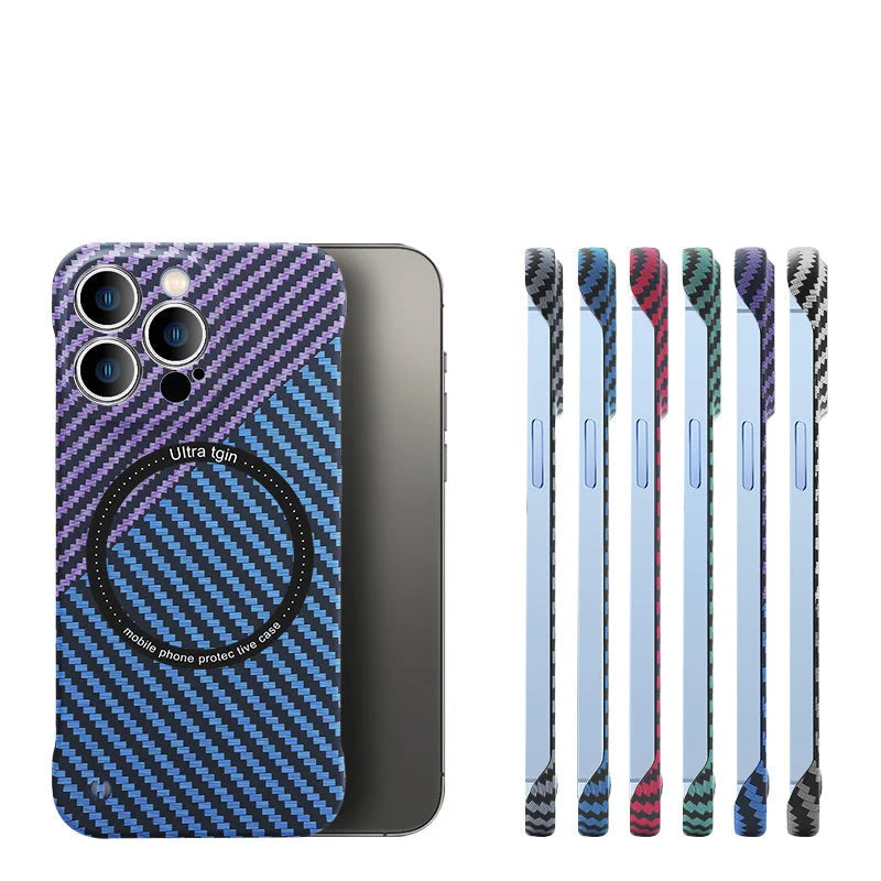 iPhone 13 Pro Max Carbon Fiber Magnetic Case 18549 - TUZZUT Qatar Online Shopping