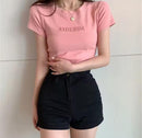 Slim Fit Short Sleeve T-Shirt Crew Neck Top For Women   515089 - TUZZUT Qatar Online Shopping