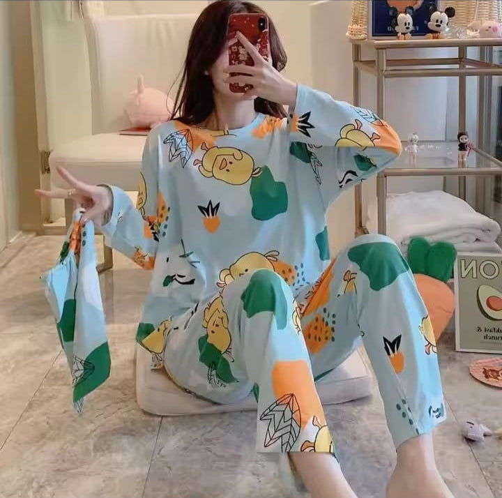 Women's Two-Piece Pajamas Set, Long-Sleeved Clothes, Cute Korean Version Of The Thin Section Of Home, Soaked Clothes X4642418 Women's Two-Piece Pajamas Set, Long-Sleeved Clothes, Cute Korean Version Of The Thin Section Of Home, Soaked Clothes X4642418