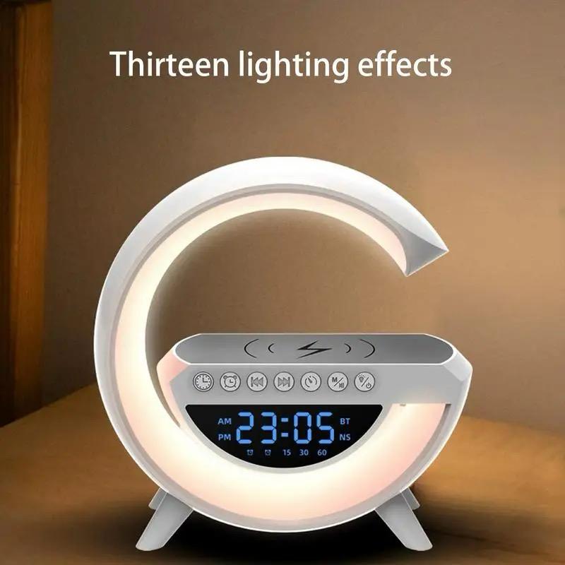 Wireless Charging Mp3 Player with Night Light and Alarm Clock Multi-Color BT-3401