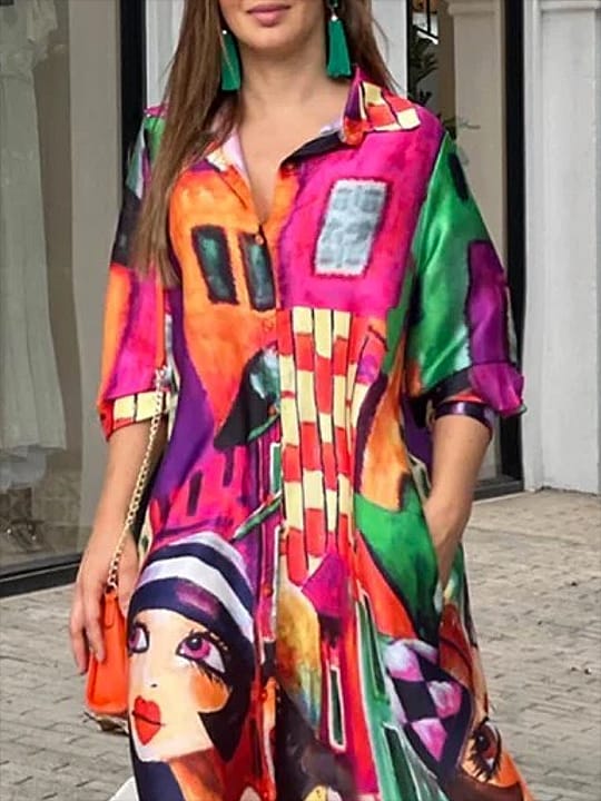 Women's Fashion Print Long Dress 1123556 Women's Fashion Print Long Dress 1123556