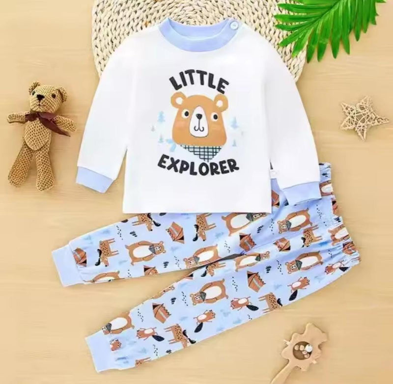 Kids Long Sleeve T-Shirt Top + Pants Pajama Sets   1565163 - TUZZUT Qatar Online Shopping