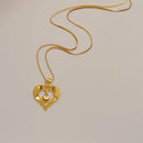 Women's Necklaces Plated Heart Pendant Necklace Chain Model-21 - TUZZUT Qatar Online Shopping