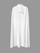 Simple Batwing Sleeves Lace-Up Solid Color High-Neck Midi Dresses 113993 - TUZZUT Qatar Online Shopping