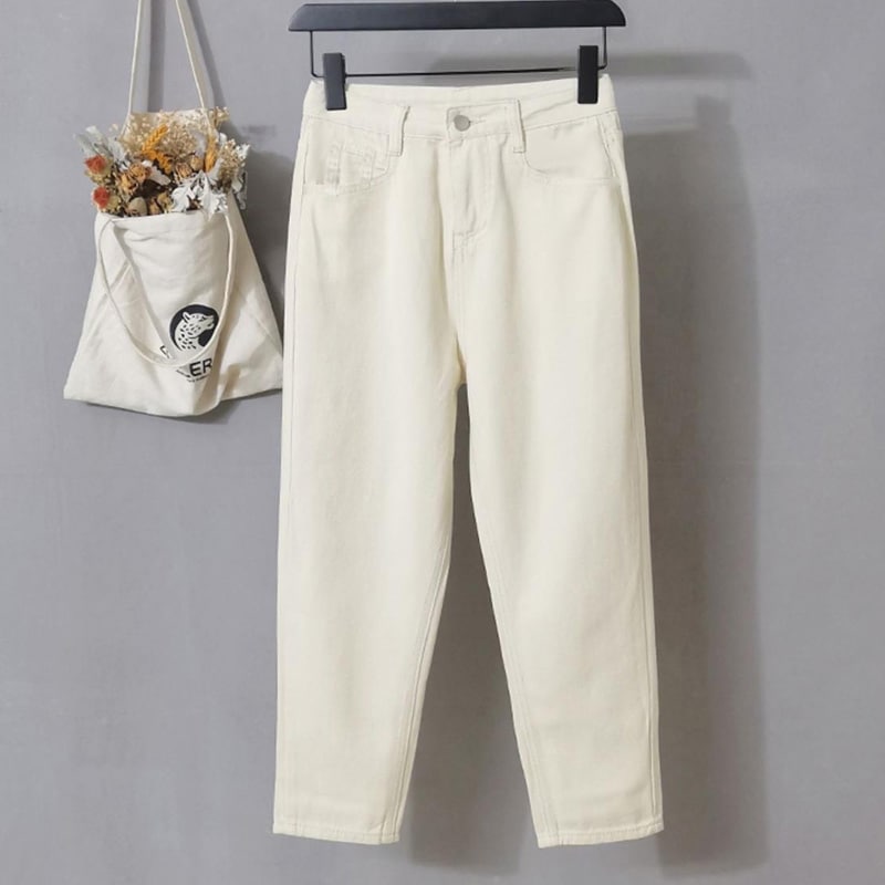 Women's Solid Color Jeans M 424367