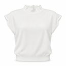 Women’s White Mock-Neck Cap-Sleeve Knit Top