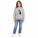 Girls’ Heather Grey Floral “A” Pullover Hoodie ODMWYB13 - Size 140
