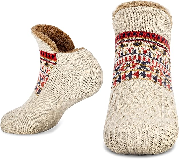 Warm Indoor Anti-Slip Fleece-Lined Floor Socks S5149626 - TUZZUT Qatar Online Shopping