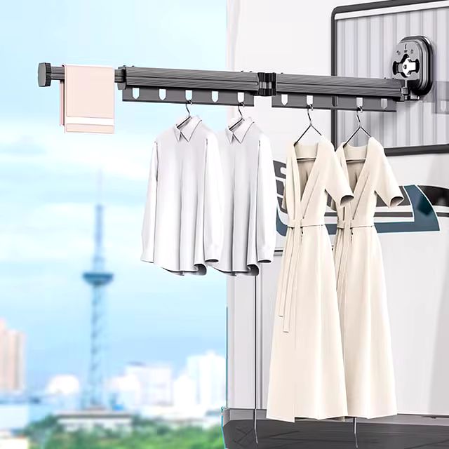 Adsorption Wall Mounted Folding Clothes Drying Rack 400-000-1373