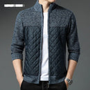 Autumn Jacket Men Warm Cashmere Casual Wool Zipper Slim Fit Fleece Jacket Winter Men Coat Dress Knitwear Male Coats - S4812416 - Tuzzut.com Qatar Online Shopping
