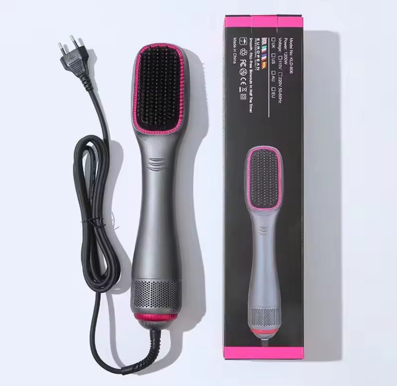 Three in One Electric Hair Comb, Fast Curling Iron, Hair Dryer, Straightener with Hot Air Function S3976559 - TUZZUT Qatar Online Shopping