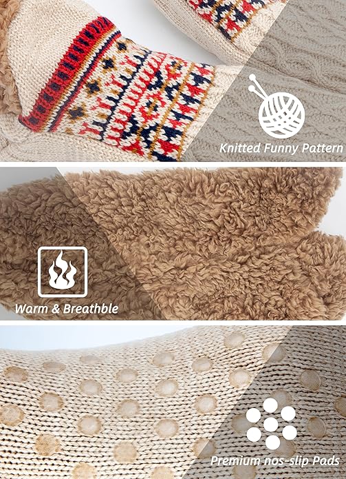 Warm Indoor Anti-Slip Fleece-Lined Floor Socks S5149626 - TUZZUT Qatar Online Shopping