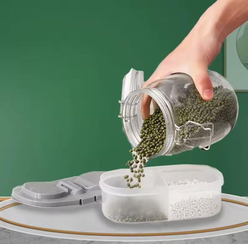 Double Compartment Food Storage Jar with Lid Multifunctional Container    1506532 - TUZZUT Qatar Online Shopping